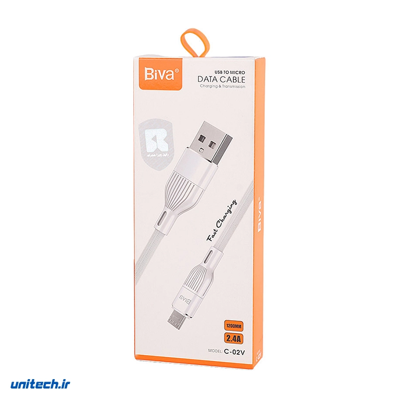 کابل میکرو یو اس بی فست شارژ 2.4 آمپر بیوا C02V طول 1.2 متر3